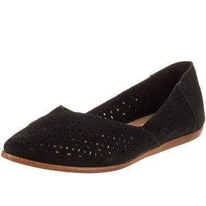 Toms Womens Jutti Ballerina Flats Shoes Black Cut Out